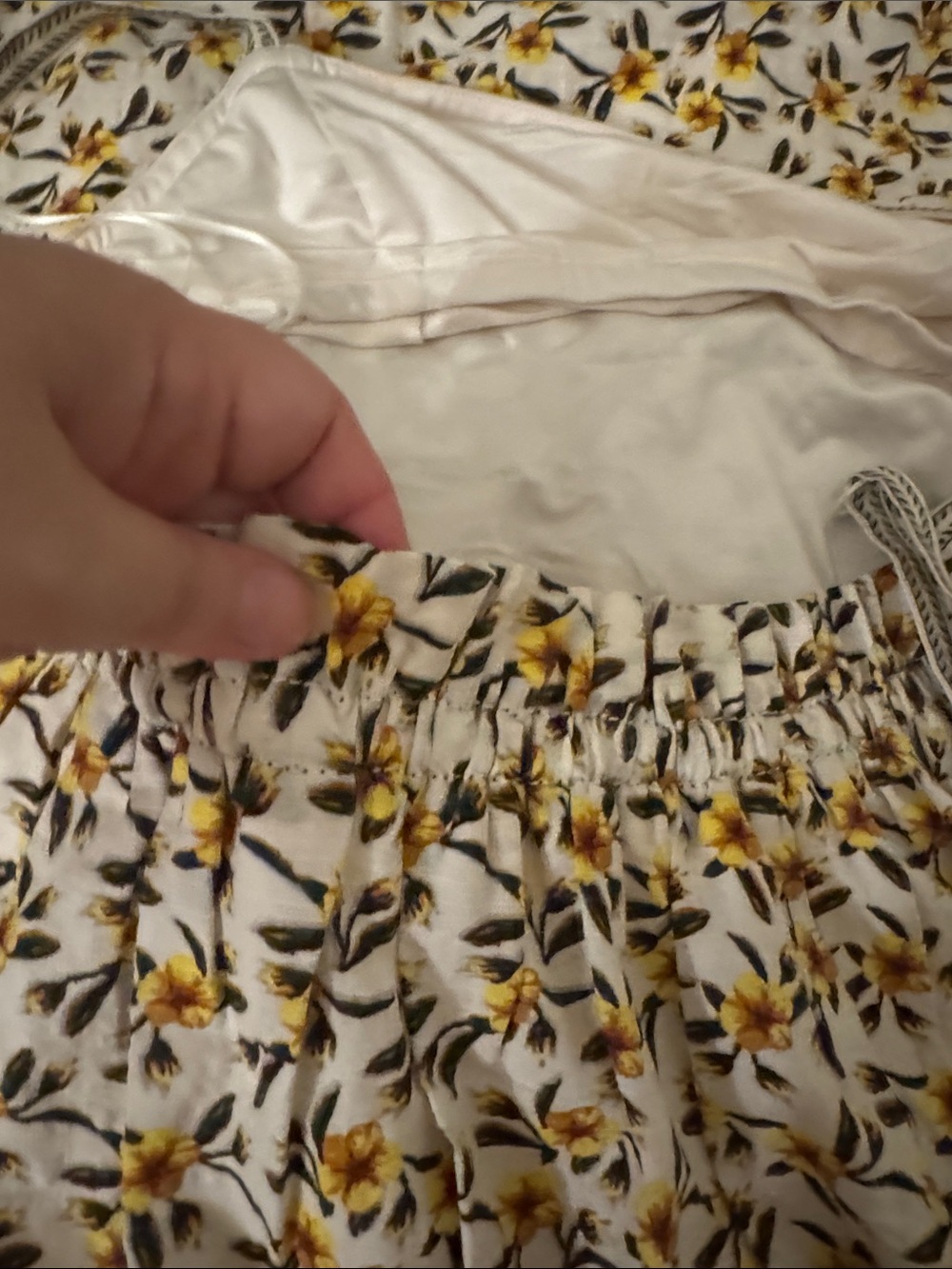 Max Studio Cream Slip Maxi Skirt with Yellow Floral Print - Picture 8 of 12